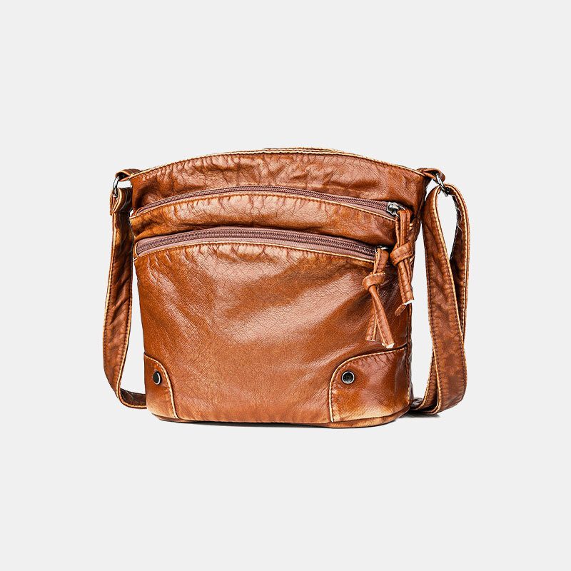 Kvinner Solid Multi-pocket Middelaldrende Crossbody Vesker Skulderveske