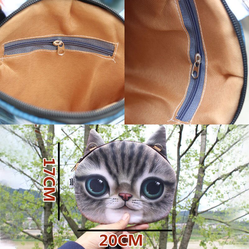 Kvinner Tegneserie 3d Cat Head Personlighet Søt Skulderveske Crossbody Bag