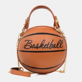 Kvinner Unik Design Basketball Fotball Look Mini Rund Vesker Hangbag Mote Justerbar Skulderveske Cross Body Bag