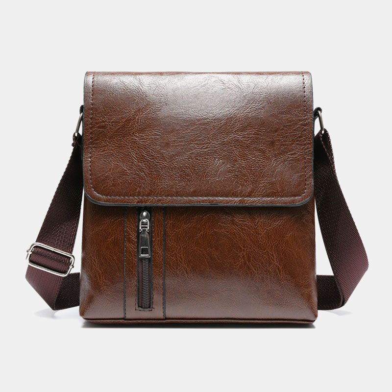 Men Pu Leather Anti-tyveri Skulder Retro 6.3 Tommers Telefonveske Med Stor Kapasitet Crossbody-vesker