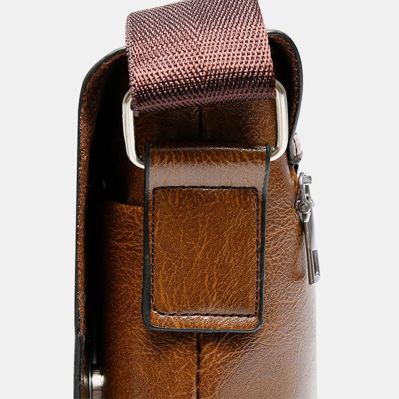 Men Pu Leather Anti-tyveri Skulder Retro 6.3 Tommers Telefonveske Med Stor Kapasitet Crossbody-vesker