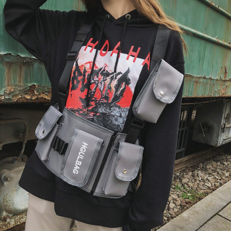 Menn Dame Hip-hop Brystveske Vest Veske Verktøyveske Tactical Bag