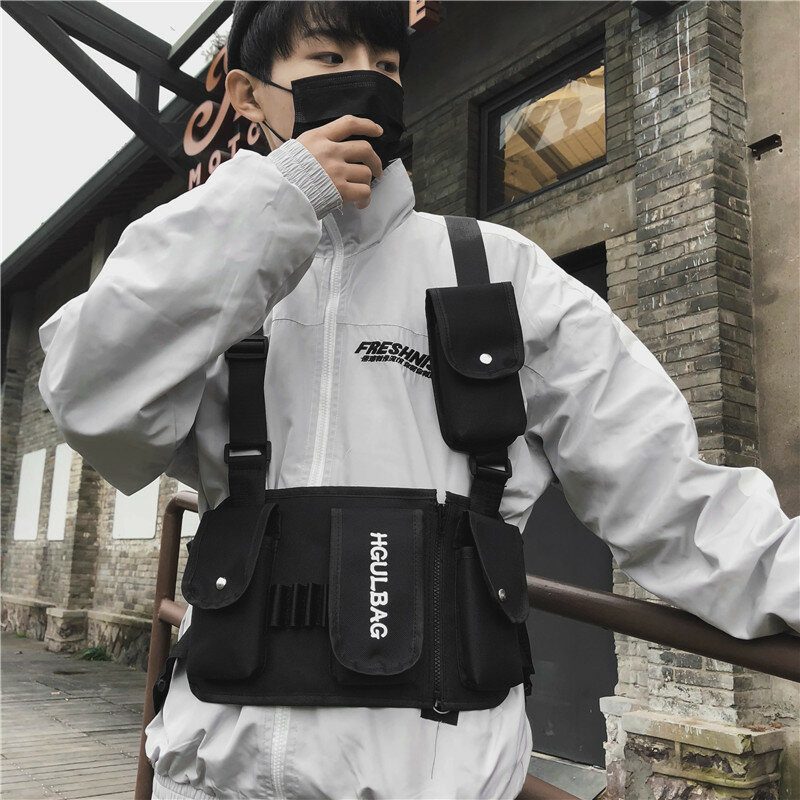 Menn Dame Hip-hop Brystveske Vest Veske Verktøyveske Tactical Bag