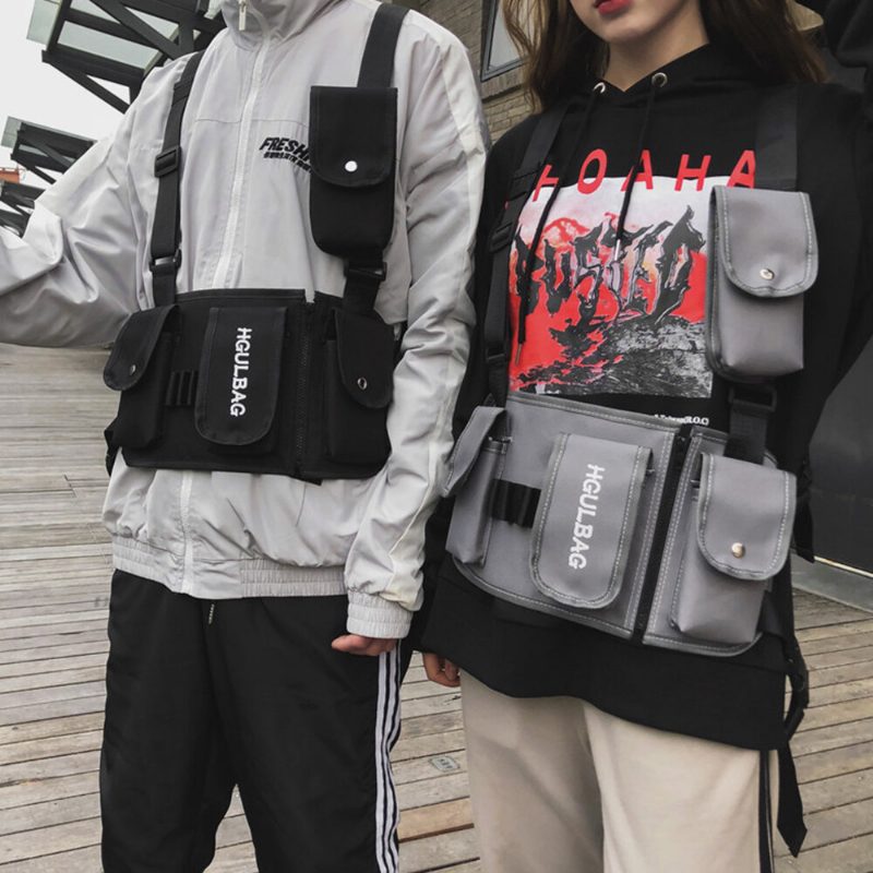 Menn Dame Hip-hop Brystveske Vest Veske Verktøyveske Tactical Bag