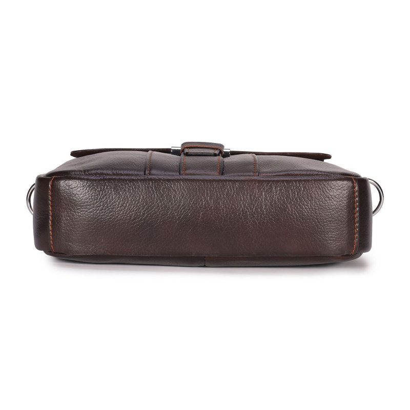 Menn Ekte Skinn Crossbody-veske Med Stor Kapasitet Vintage Business Solid Koffert Skulderveske Messenger Bag