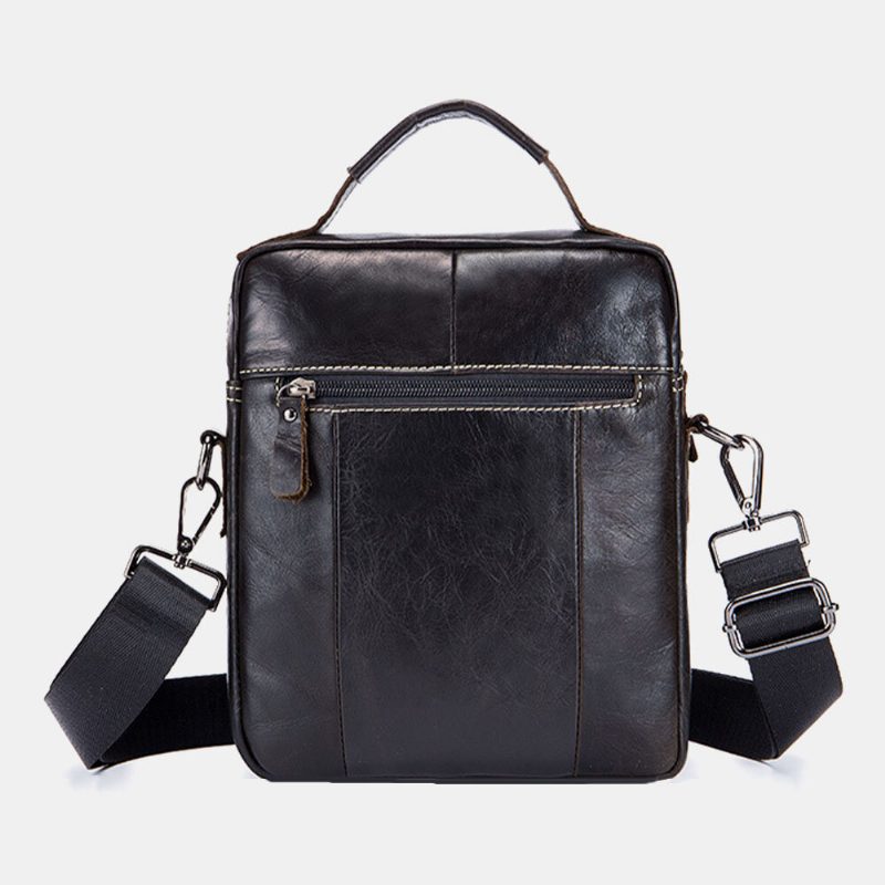 Menn Ekte Skinn Multi-lomme Vanntett Vintage Håndveske Crossbody Vesker Skulderveske