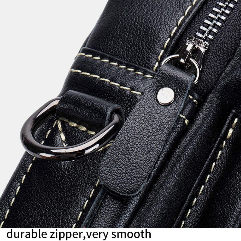 Menn Ekte Skinn Multi-lomme Vanntett Vintage Håndveske Crossbody Vesker Skulderveske