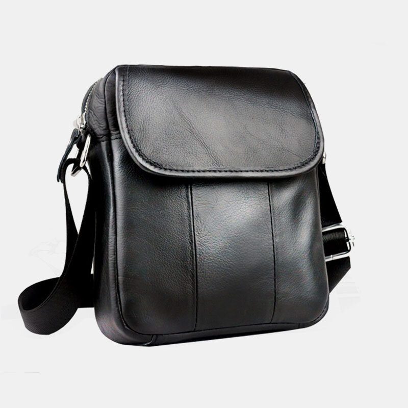 Menn Ekte Skinn Vanntett Multifunksjon Anti-tyveri Casual Crossbody Vesker Skulderveske