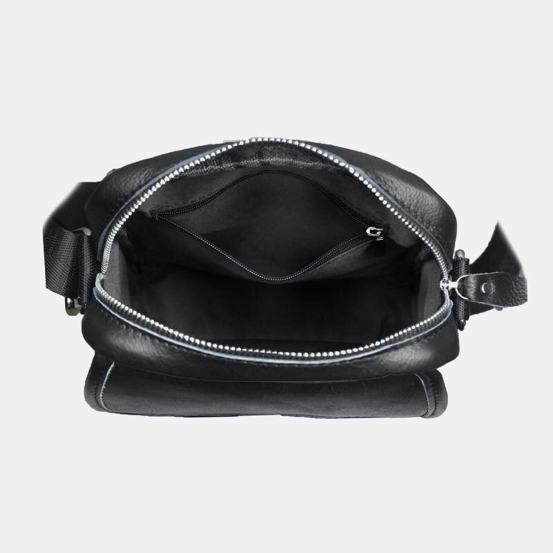 Menn Ekte Skinn Vanntett Multifunksjon Anti-tyveri Casual Crossbody Vesker Skulderveske