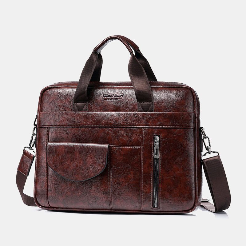 Menn Multi-lomme Anti-tyveri Crossbody Vesker Stor Kapasitet Retro 13.3 Tommers Bærbar Messenger Vesker Koffert Skulderveske