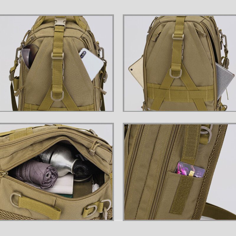 Menn Oxford Camo Multifunksjon Vanntett Utendørs Sport Ridning Taktisk Skulderveske Crossbody Vesker Brystveske