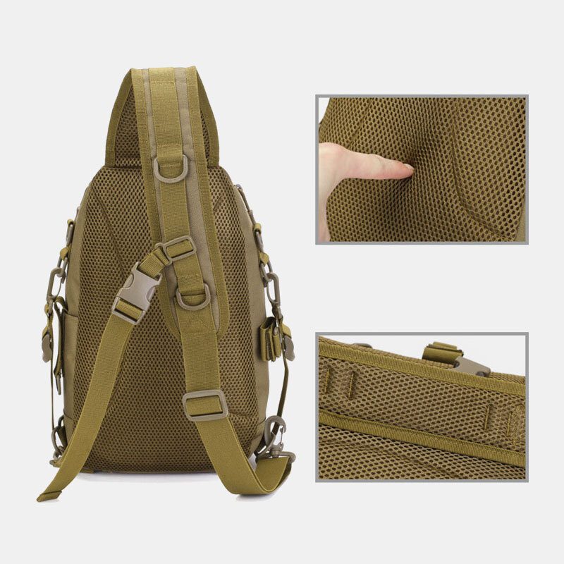 Menn Oxford Camo Multifunksjon Vanntett Utendørs Sport Ridning Taktisk Skulderveske Crossbody Vesker Brystveske