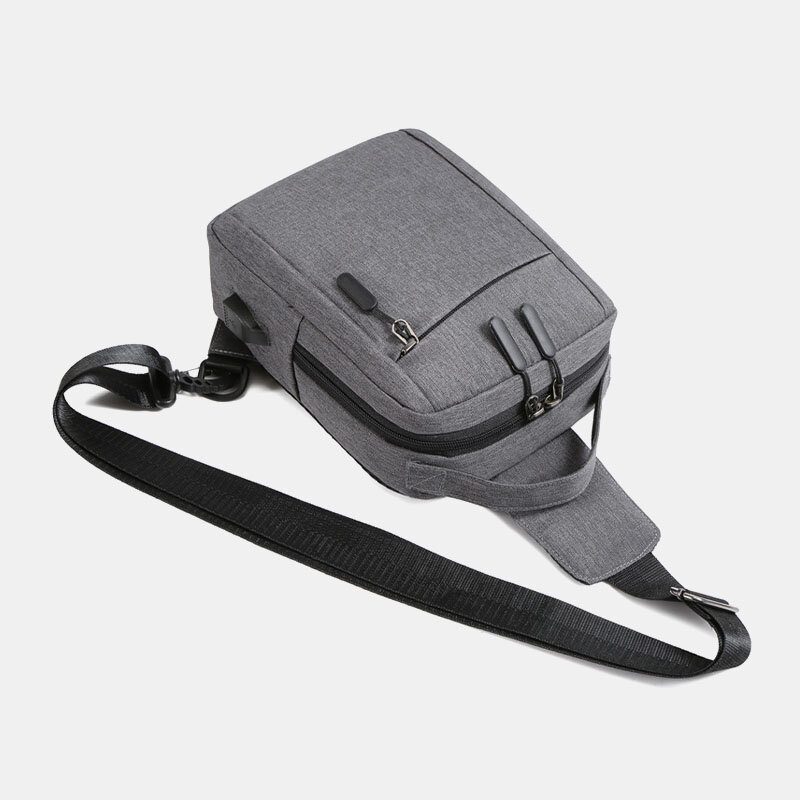 Menn Polyester Usb Lade Stor Kapasitet Flerlags Business Crossbody Vesker Bryst Vesker Sling Bag