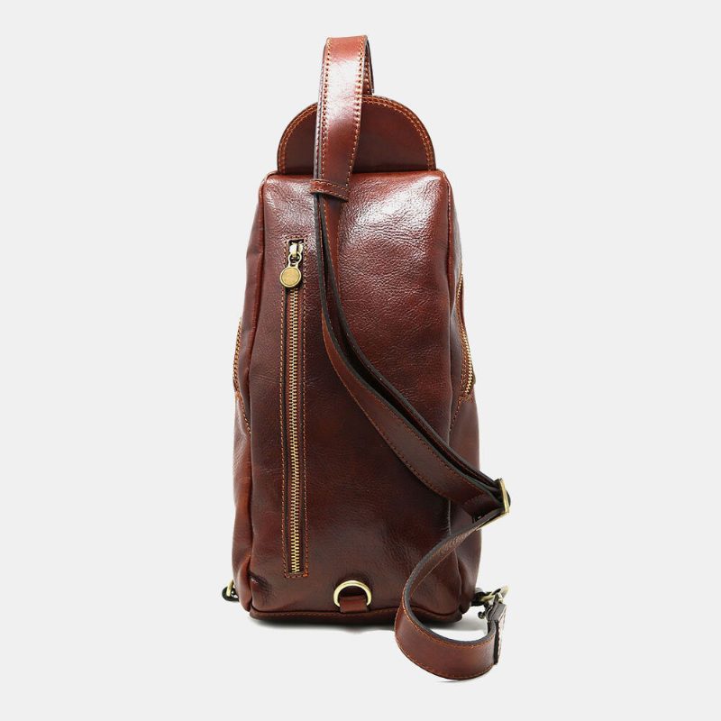 Menn Pu Lær Anti-tyveri Vintage Casual Skulderveske Crossbody Vesker Brystveske Sling Vesker Hippie Bag