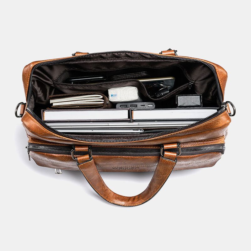 Menn Stor Kapasitet Vintage 13 Tommers Datamaskinveske Messenger Vesker Crossbody-vesker Skulderveske Koffert