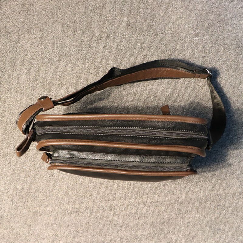 Menn Uformelt Mykt Skinnrygg Anti-tyveri Lomme Crossbody Vesker Messenger Skulderveske