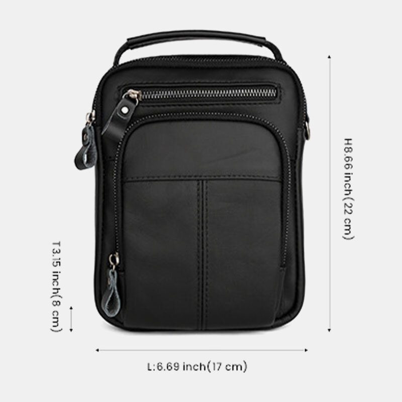 Retro 6.5-tommers Multilomme Herreveske Midjeveske Rygg Tyverisikringslommedesign Crossbody-vesker Belteveske