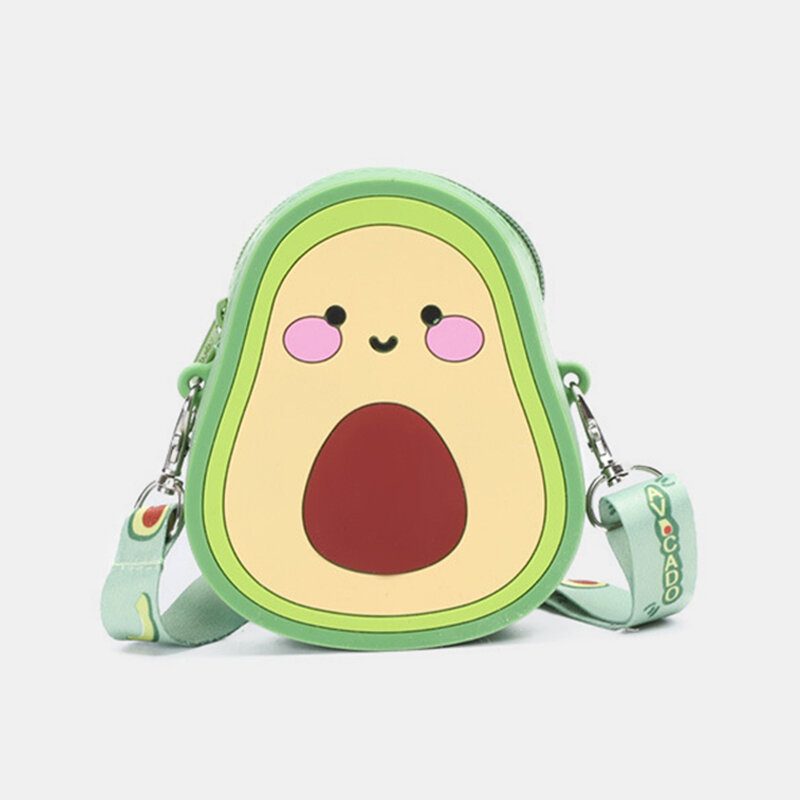 Søt Strawberry Avocado Rubber Crossbody Vesker For Kvinner