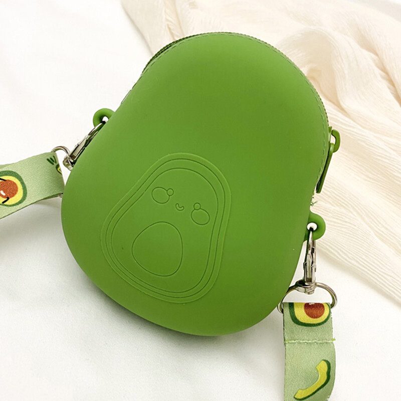 Søt Strawberry Avocado Rubber Crossbody Vesker For Kvinner