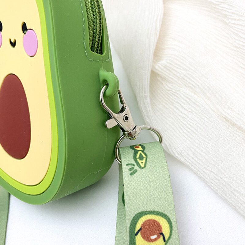 Søt Strawberry Avocado Rubber Crossbody Vesker For Kvinner