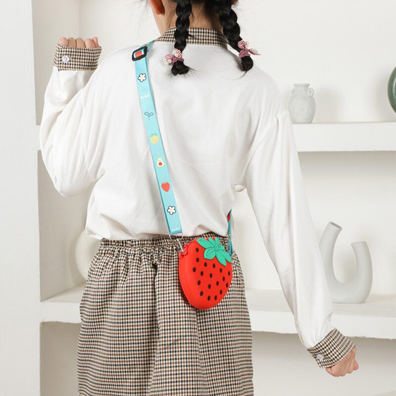 Søt Strawberry Avocado Rubber Crossbody Vesker For Kvinner