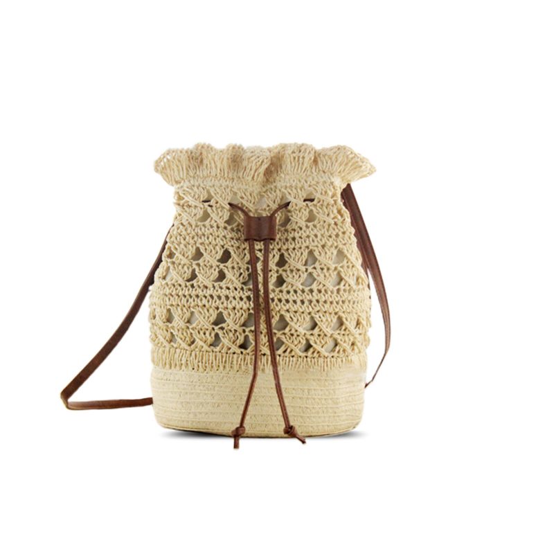 Strawn Bohemian Stilig Lett Crossbody Vesker Beach Bucket Bag