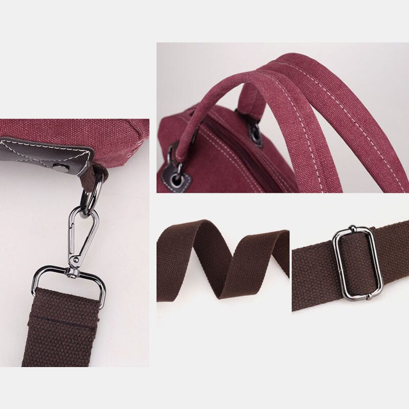 Uformelt Lerretsveske For Kvinner Multi-carry Crossbody-veske