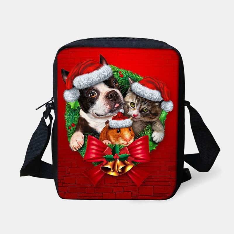 Unisex Barn Jul Søt Hund Katt Dyretryk Liten Crossbody Vesker Håndveske