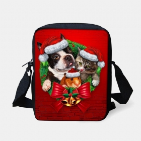 Unisex Barn Jul Søt Hund Katt Dyretryk Liten Crossbody Vesker Håndveske