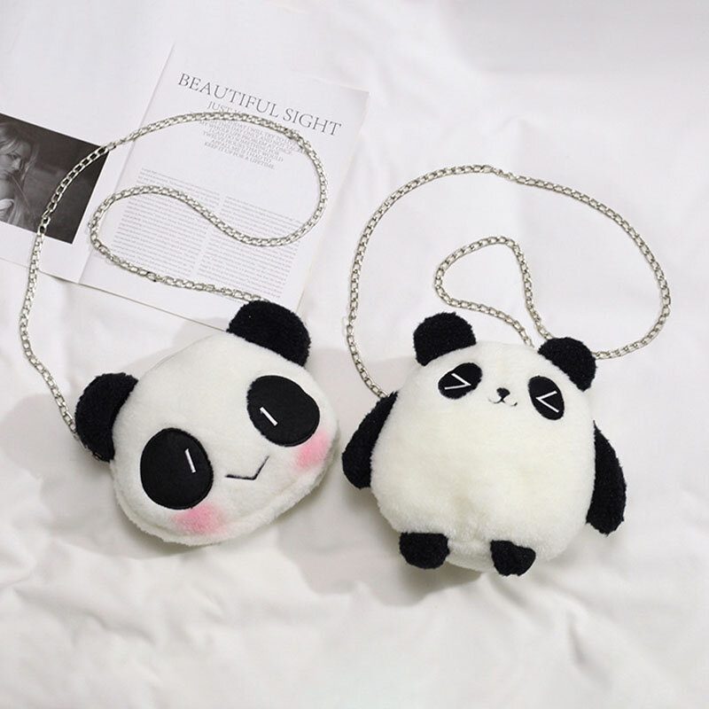 Vinter-ol Beijing 2022 Søt Panda Dacron Chain Crossbody Bag