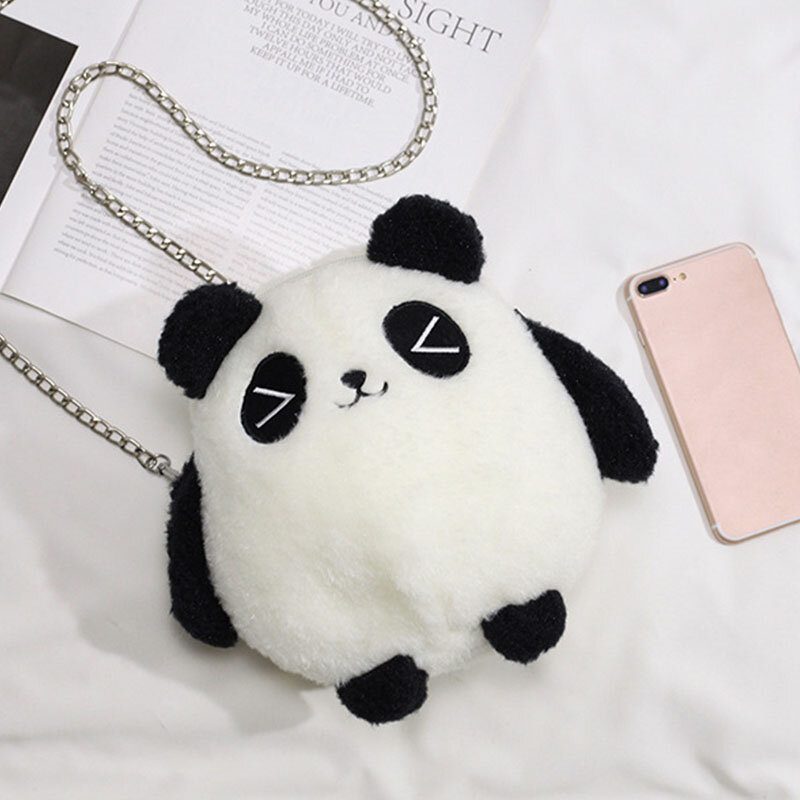 Vinter-ol Beijing 2022 Søt Panda Dacron Chain Crossbody Bag