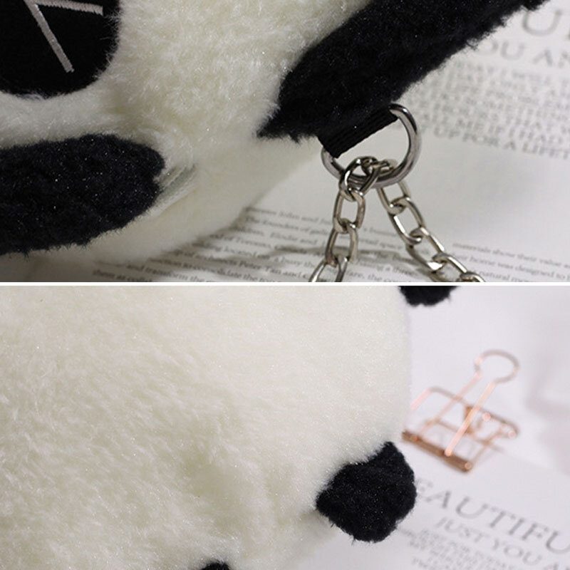 Vinter-ol Beijing 2022 Søt Panda Dacron Chain Crossbody Bag