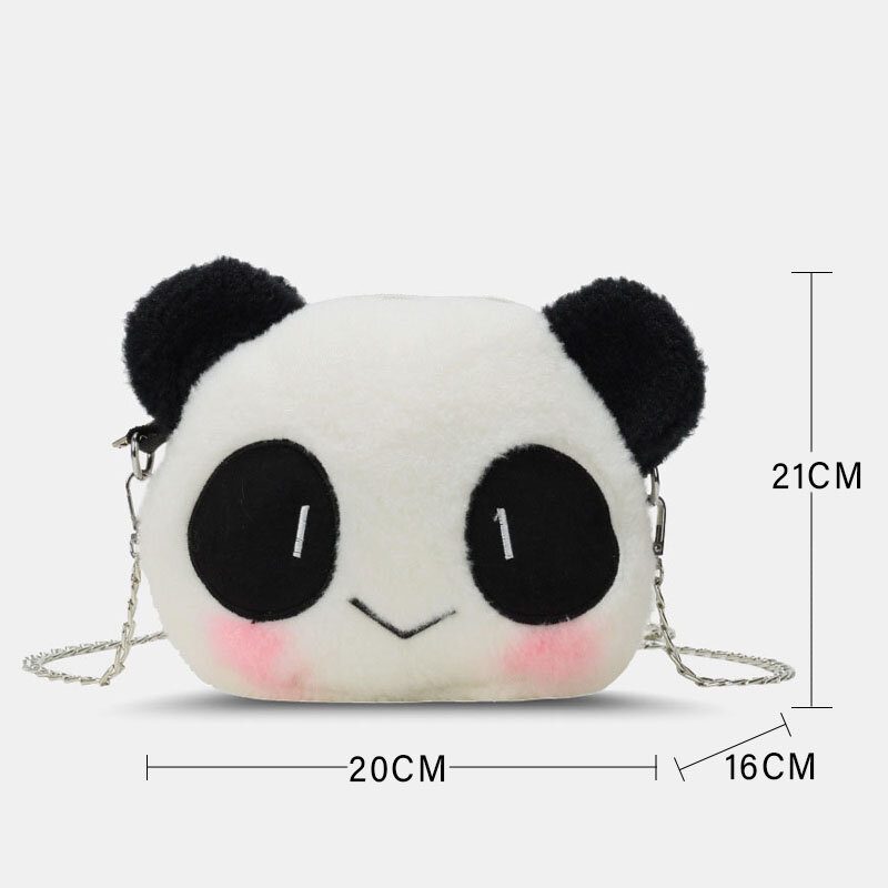 Vinter-ol Beijing 2022 Søt Panda Dacron Chain Crossbody Bag