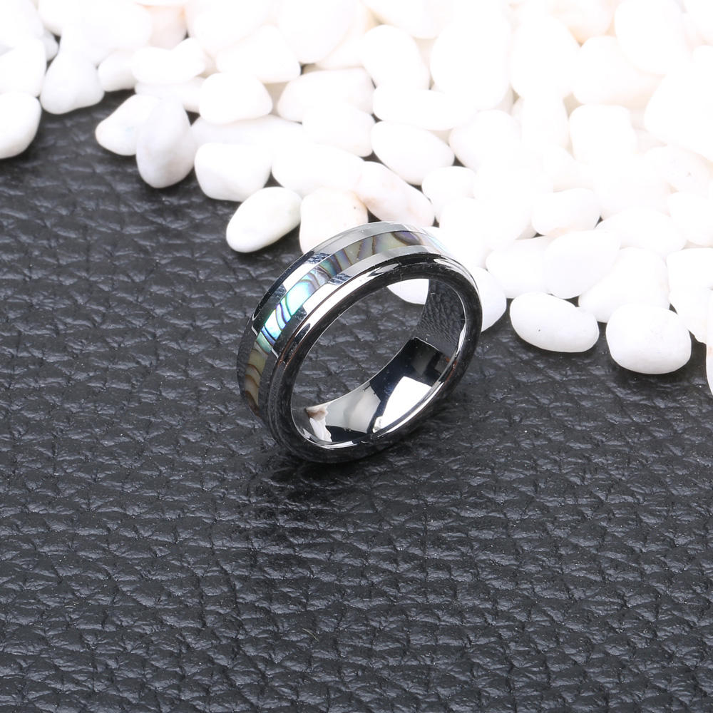 Klassisk 6mm Tungsten Carbide Ring Shell Tungsten Steel Fargefaste Anallergiske Ringer For Menn Kvinner