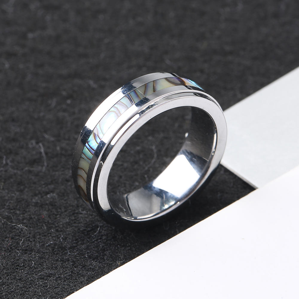 Klassisk 6mm Tungsten Carbide Ring Shell Tungsten Steel Fargefaste Anallergiske Ringer For Menn Kvinner