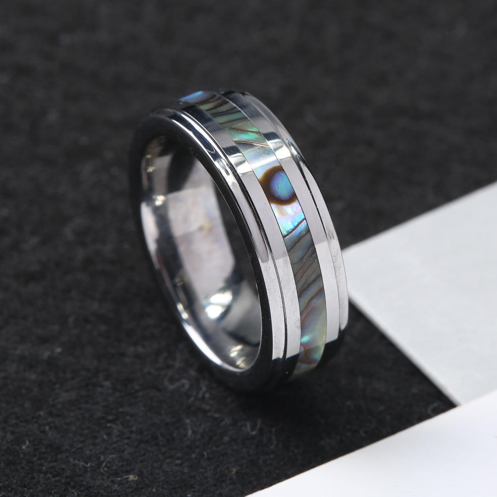 Klassisk 6mm Tungsten Carbide Ring Shell Tungsten Steel Fargefaste Anallergiske Ringer For Menn Kvinner