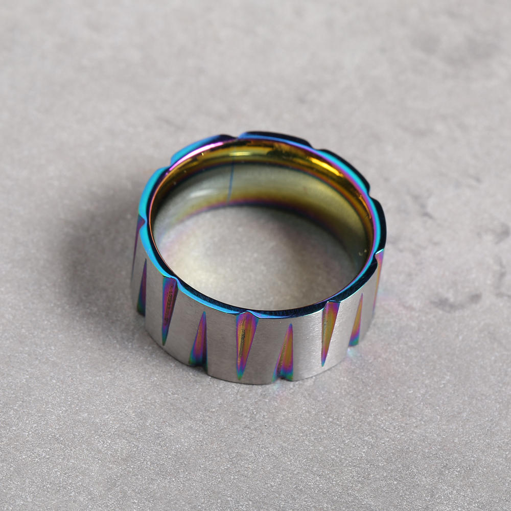 Punk Fargerik Trådtegning Rustfritt Stål Fingerring Geometrisk Kjegle Unisex Forlovelsesringer