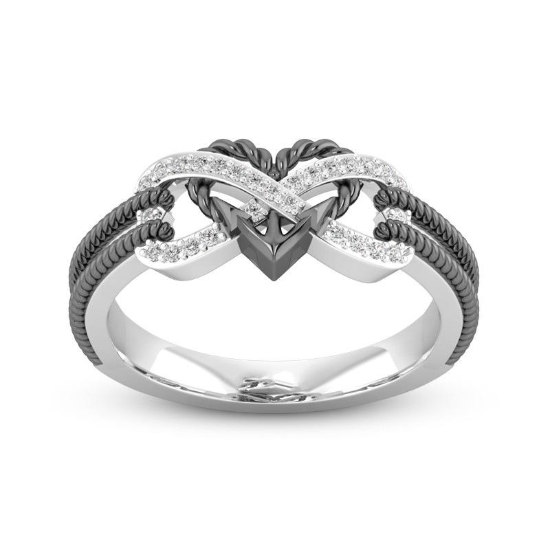 Spesial Zirkon Innlagt Hule Platinum Ringer Infinity Knot Heart Cross Finger Ring For Damer