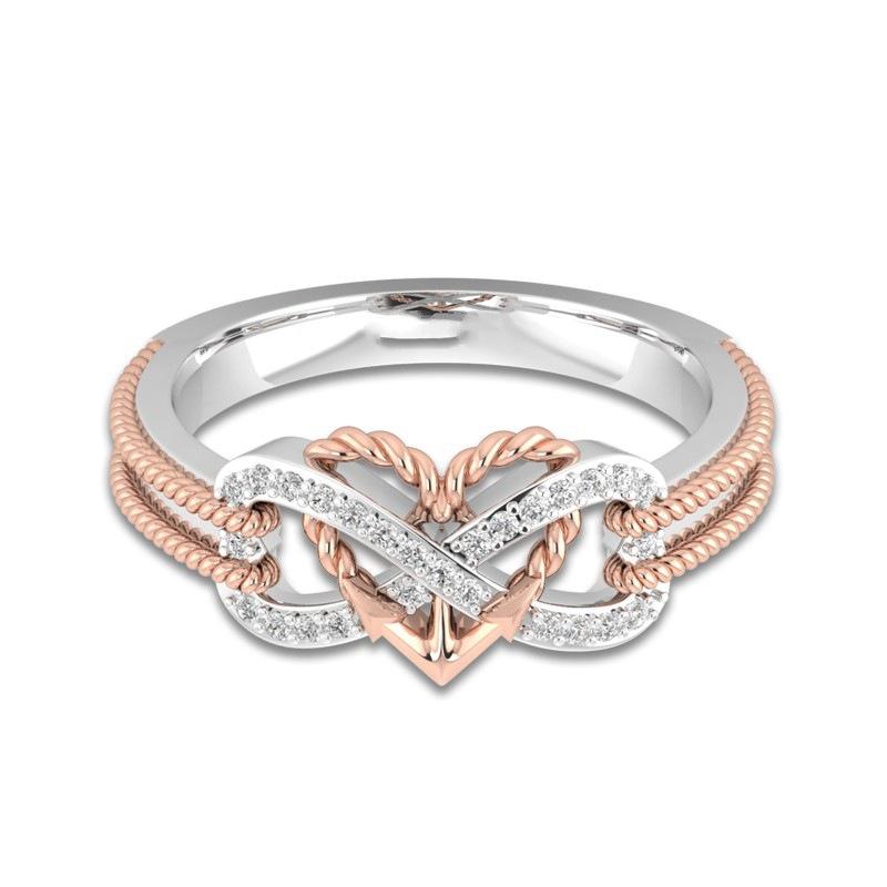 Spesial Zirkon Innlagt Hule Platinum Ringer Infinity Knot Heart Cross Finger Ring For Damer