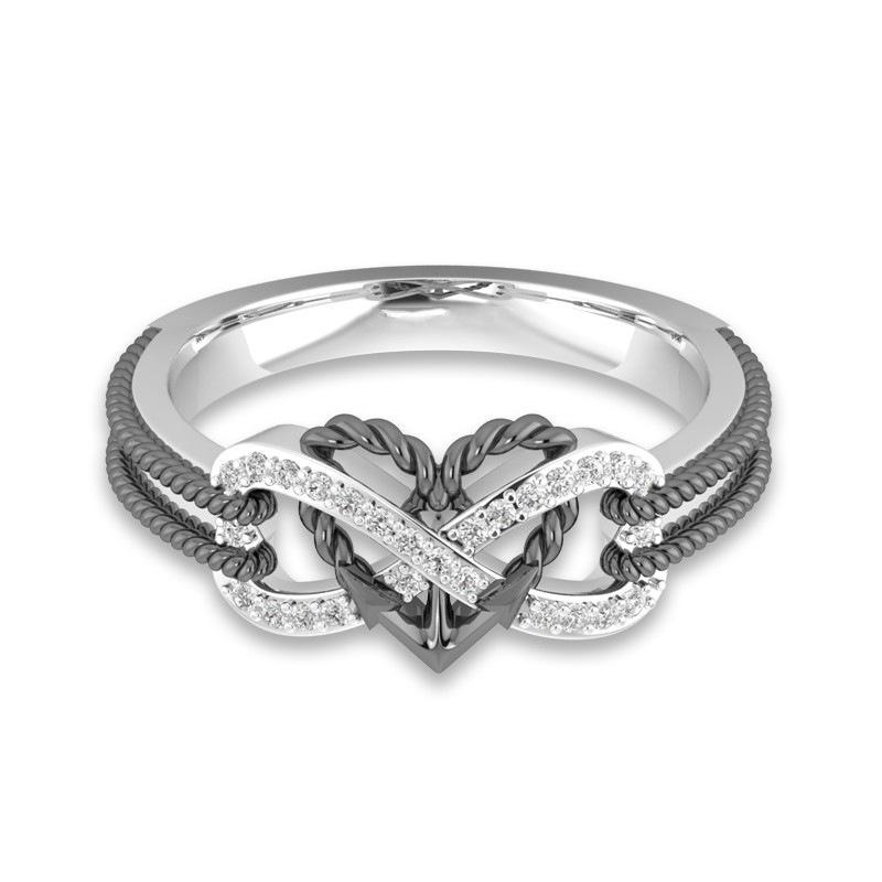 Spesial Zirkon Innlagt Hule Platinum Ringer Infinity Knot Heart Cross Finger Ring For Damer