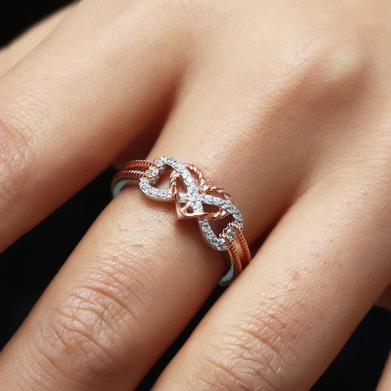 Spesial Zirkon Innlagt Hule Platinum Ringer Infinity Knot Heart Cross Finger Ring For Damer