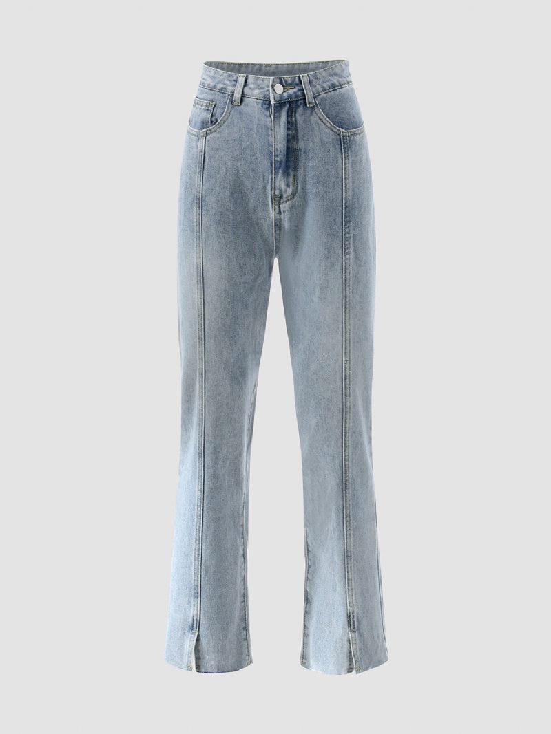 Solid Spaltlomme Jeans I Bomull