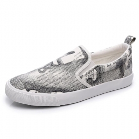 Herre Canvas Pustende Slip On Comfy Casual Court Flate Sko