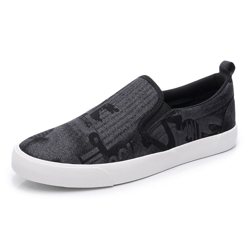 Herre Canvas Pustende Slip On Comfy Casual Court Flate Sko