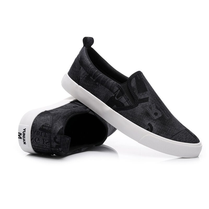 Herre Canvas Pustende Slip On Comfy Casual Court Flate Sko