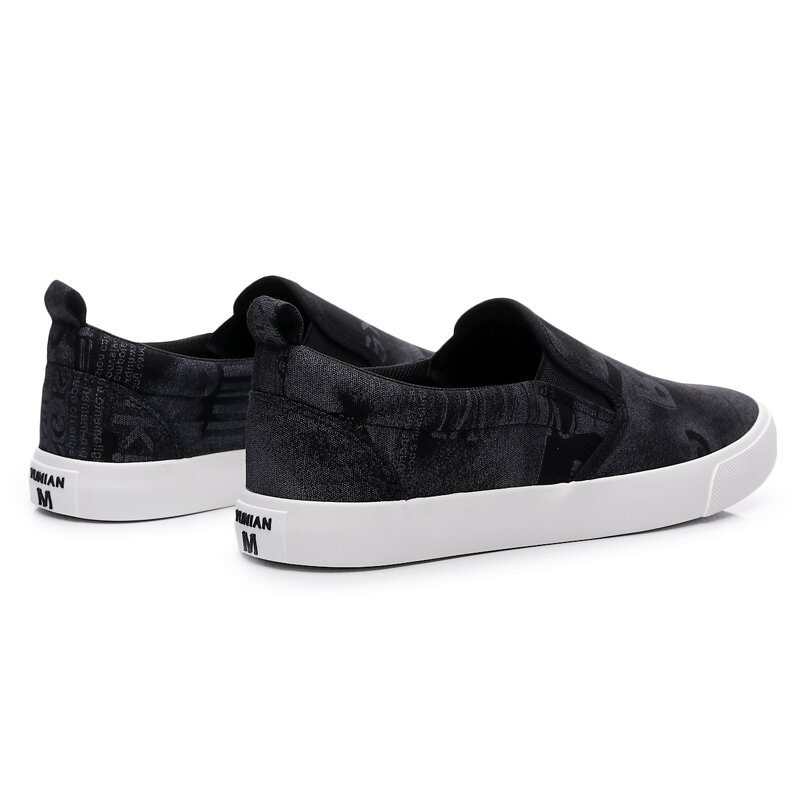 Herre Canvas Pustende Slip On Comfy Casual Court Flate Sko