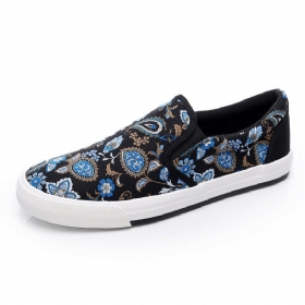 Herre Canvas Pustende Slip On Mykt Mønster Casual Court Sko