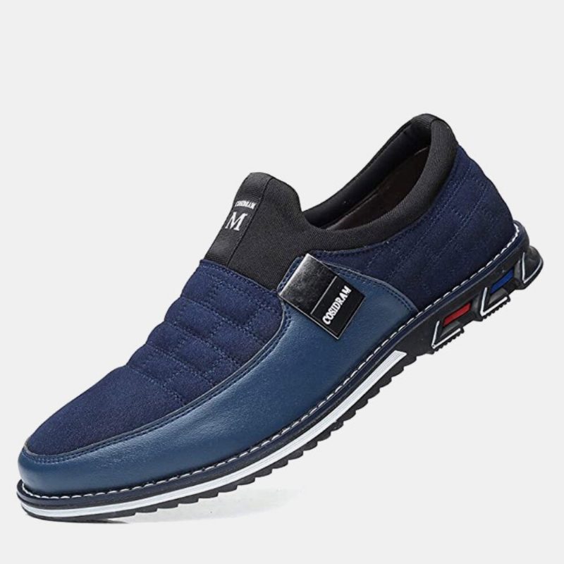 Herre Skinn Pustende Myk Såle Semsket Skjøtekort Slip On Casual Business Sko