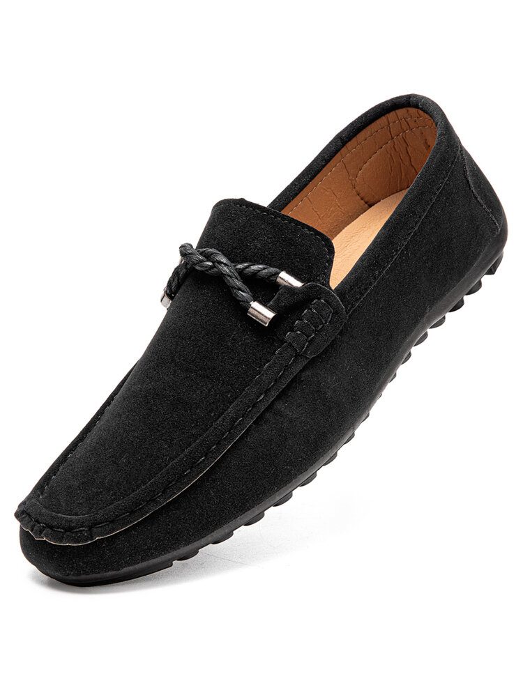 Herre Soft Soled Driving Canvas Slip On Casual Loafers Sko