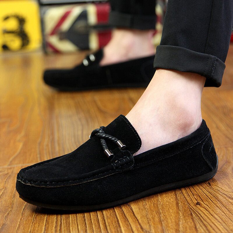 Herre Soft Soled Driving Canvas Slip On Casual Loafers Sko